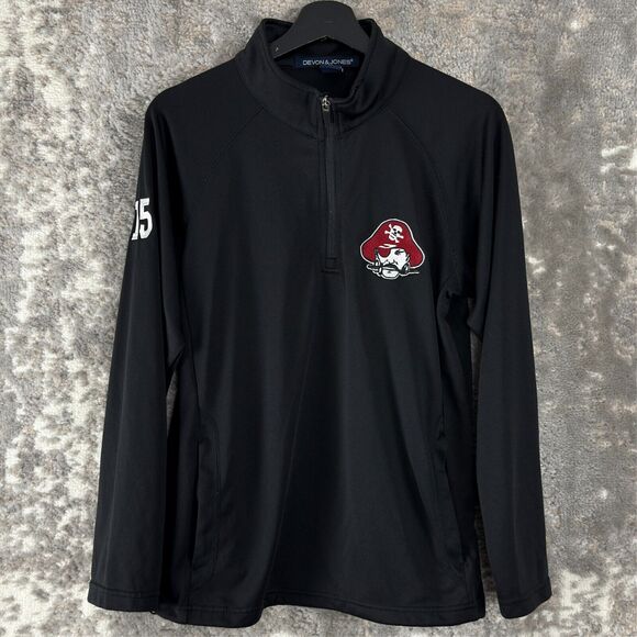 Devon & Jones Other - Devon &‎ Jones Size S Mock Neck Pirate Logo 1/4 Zip Sweater Black Long Sleeve